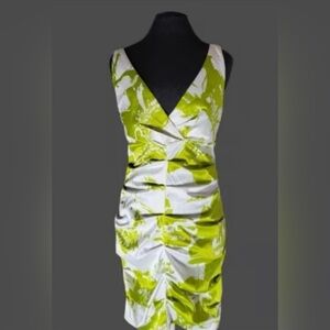 Sz 10 Roulette Green & White Dress